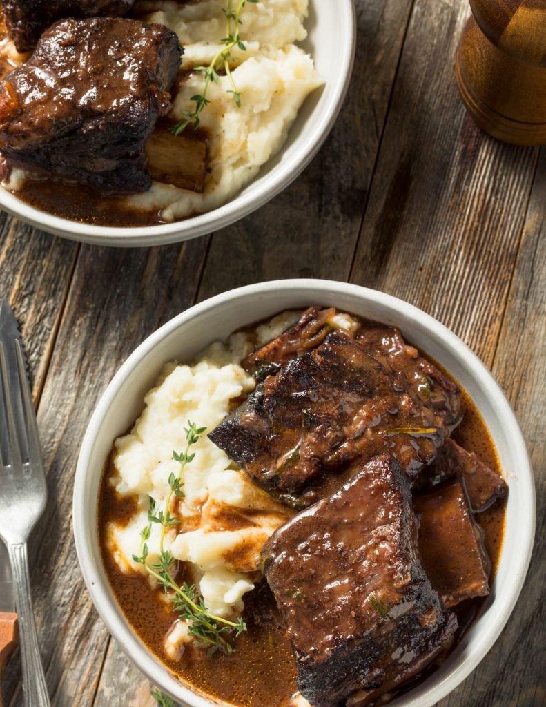 Braised Beef Short Ribs with Red Bordeaux Reduction