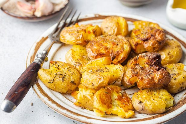 Rosemary & Roasted Garlic Smashed Potatoes