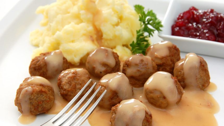 Swedish-Style Bison Meatballs with Mushroom Hunters’ Sauce & Lingonberry Jam